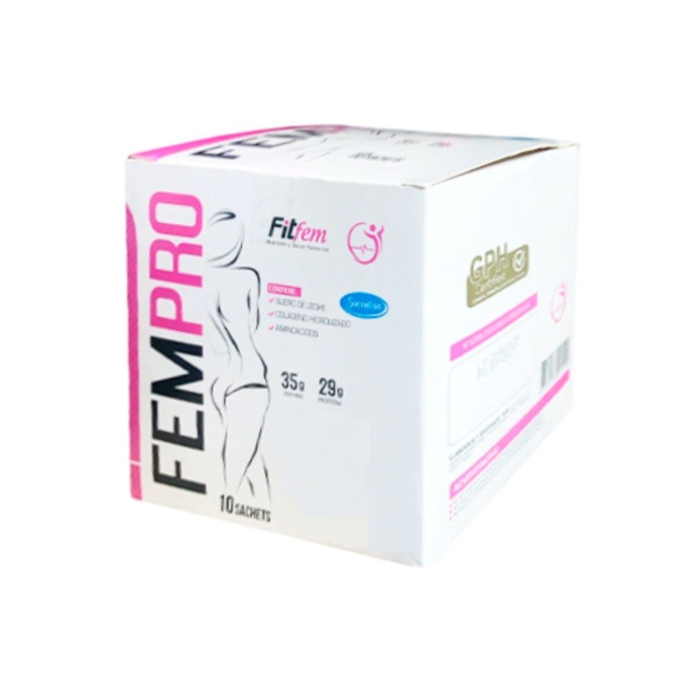 Proteína FEMPRO Caja 10 Sachets FITFEM VAINILLA
